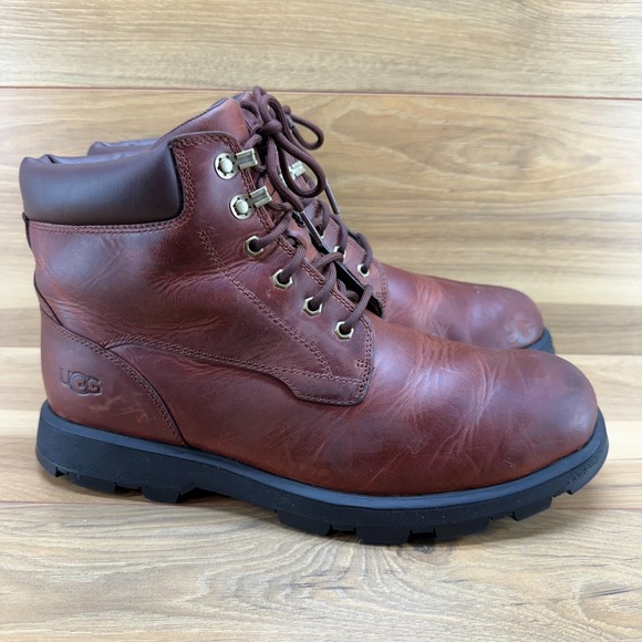 UGG Other - UGG Stenton Mens Boots 11 Reddish Brown Leather Lace Up